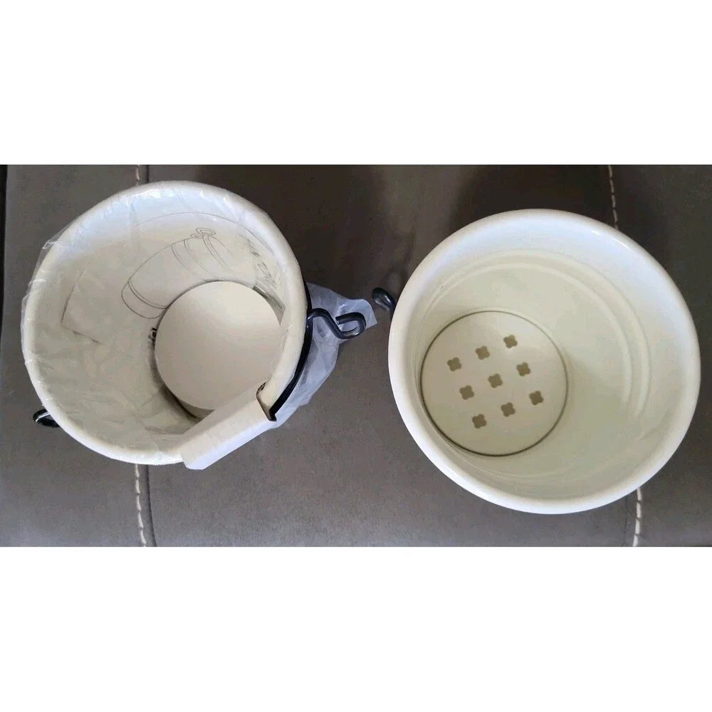 IKEA Fintorp Enamal Hanging Buckets -  White w/ Black Handles - Discontinued